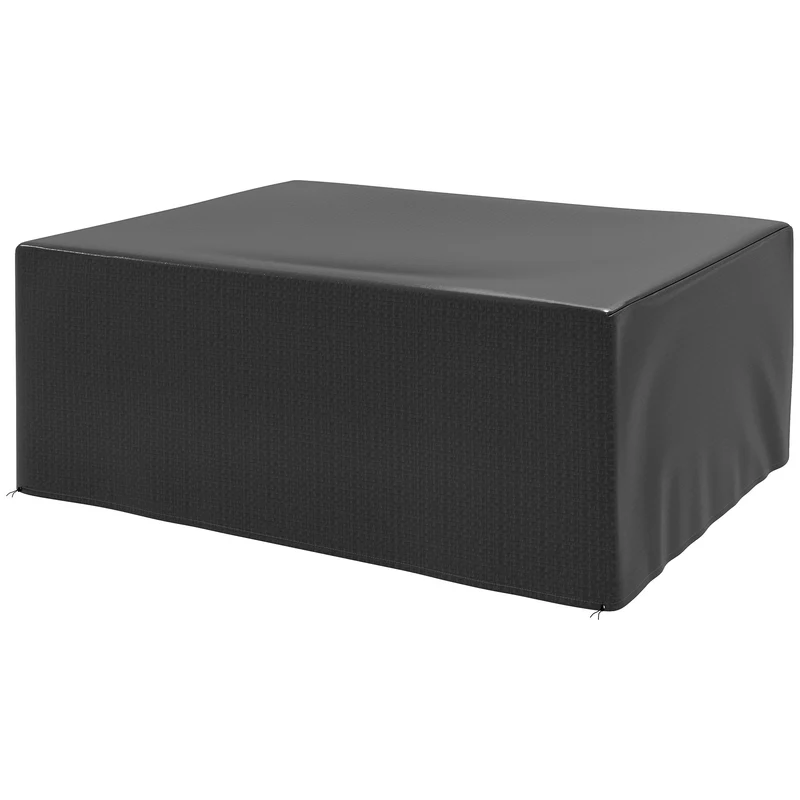 Housse de jardin pour table et chaises rectangulaire 235 x 190 x 90 cm imperméable anti-uv épuré en polyéthylène noir 21_0004607
