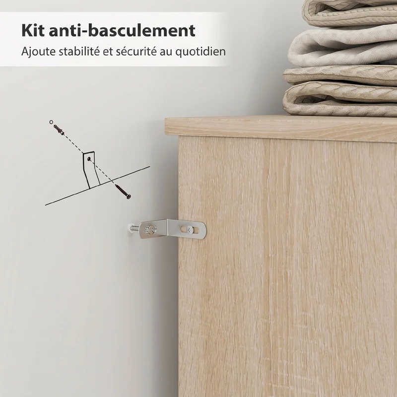 Tête de lit sur pied 160 x 20,2 x 108,2 cm 4 compartiments rangement pratique moderne en bois d'ingénierie bois naturel 21_0003757