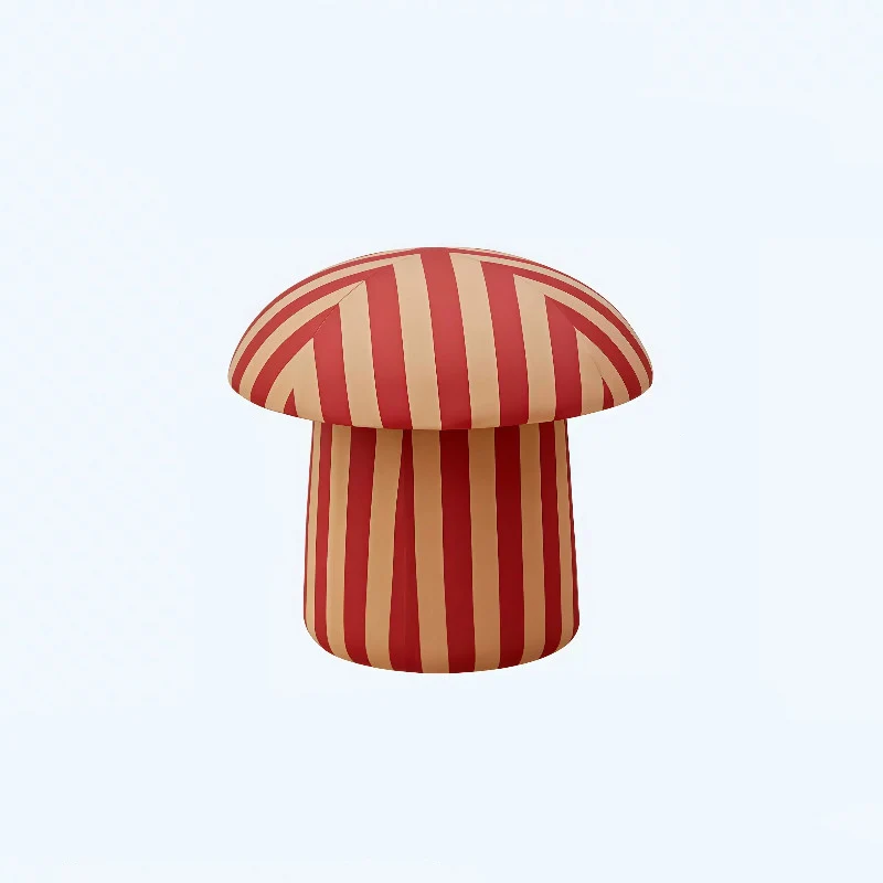 Modern Art Deco Velvet Fabric Molded Cotton Metal Mushroom Kids Low Stool Backless Armless For Entryway & Hallway