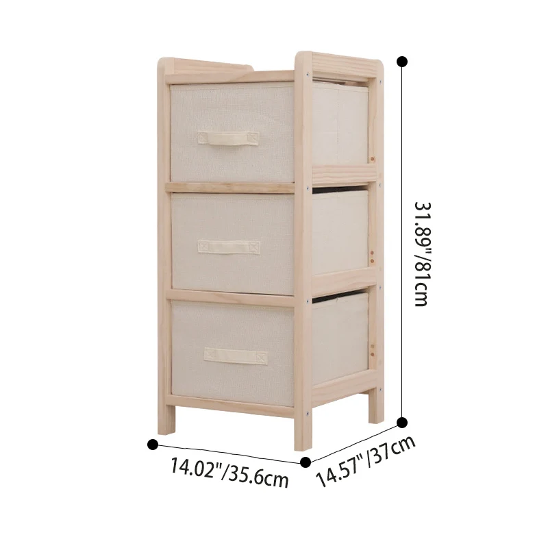 Contemporary Nordic Plywood Oxford Fabric Rectangular Storage Shelf With 3-4 Storage Organizer For Bedroom & Living Room