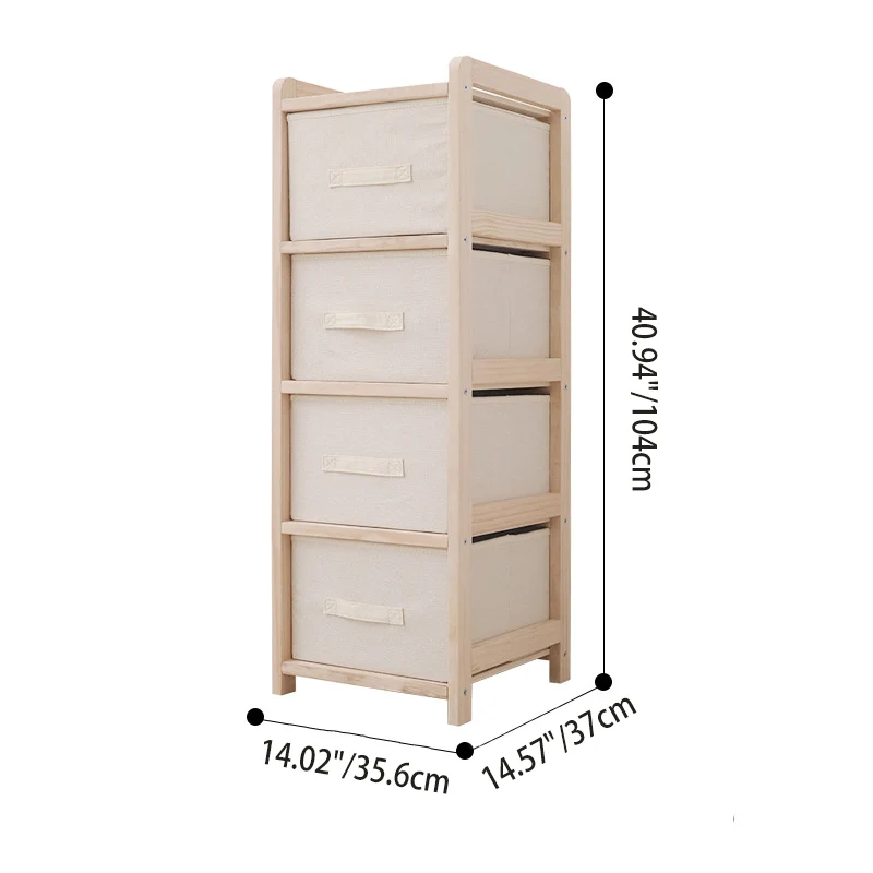 Contemporary Nordic Plywood Oxford Fabric Rectangular Storage Shelf With 3-4 Storage Organizer For Bedroom & Living Room