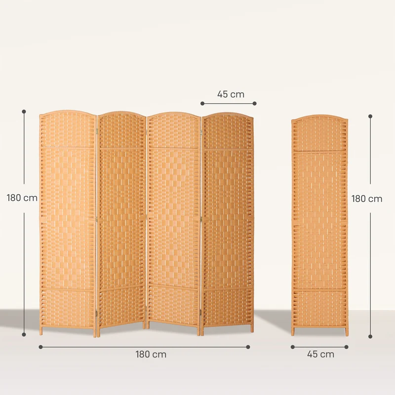 Paravent intérieur pliable séparation de pièce 180 x 1,7 x 180 cm intimité élégant design en polypropylène brun clair 21_0001338