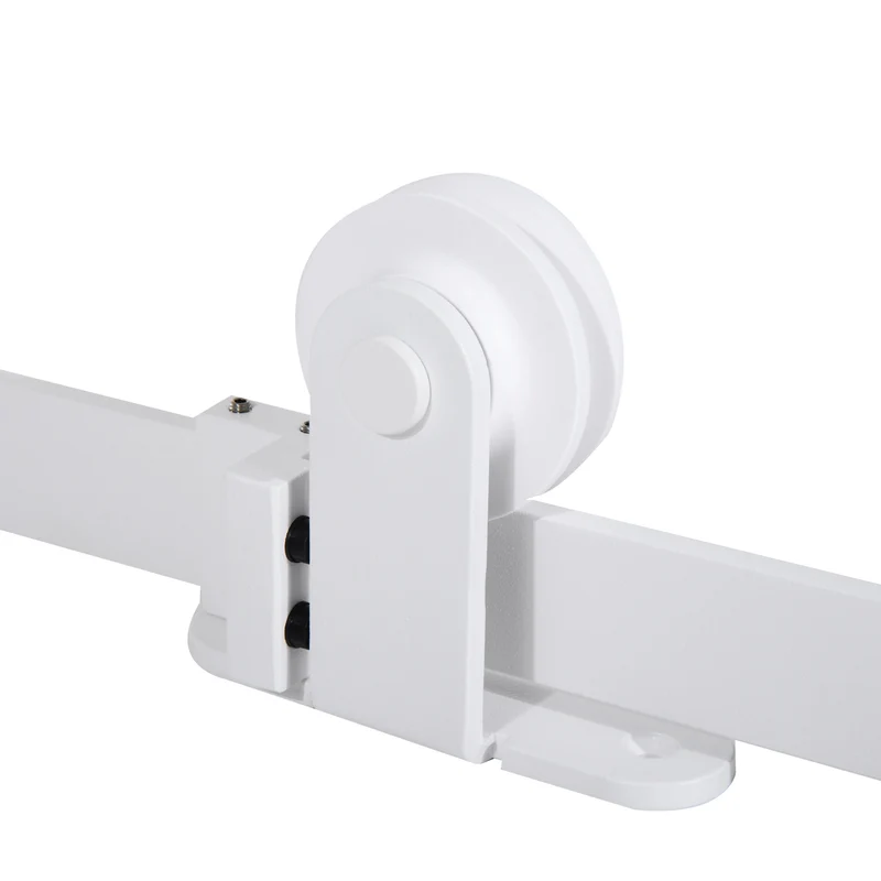 Kit quincaillerie porte coulissante 183 x 4 x 0.6 cm gain de place pour mur porteur industriel en acier au carbone blanc 21_0007138