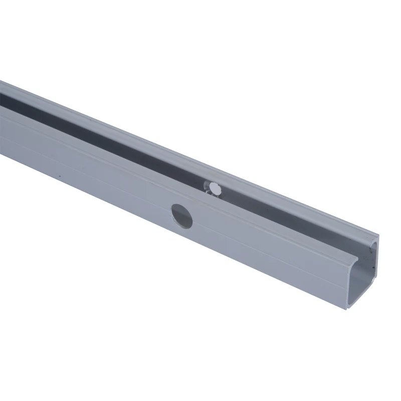 Kit porte coulissante bois 35-45 mm 200 x 3,05 x 3,06 cm gain de place montage simple style contemporain en MDF brun 21_0007140