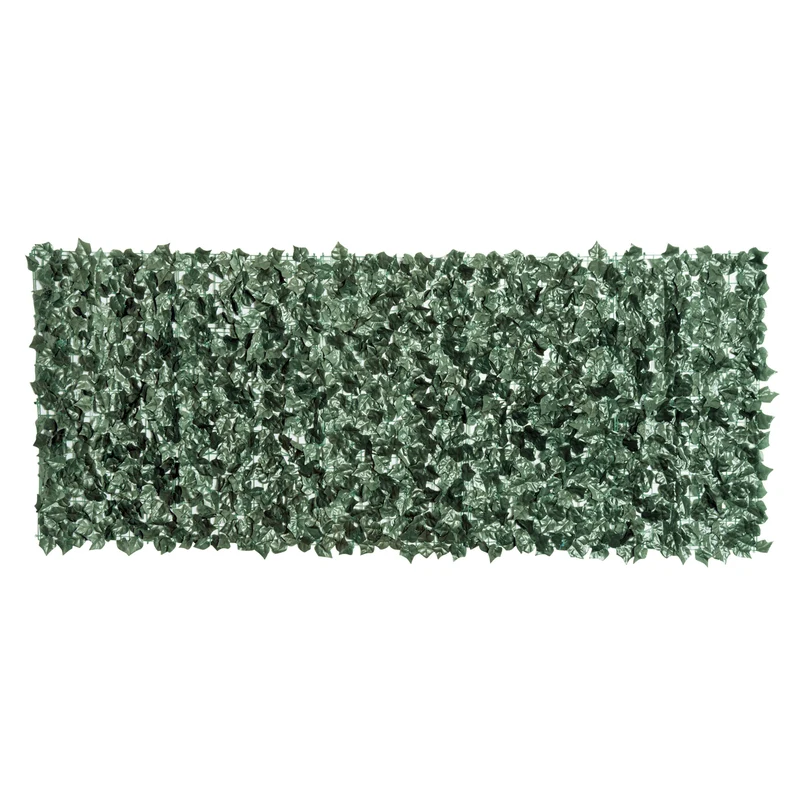 Haie artificielle brise-vue balcons 240 x 100 cm intimité feuillage réaliste contemporain décoratif en pe vert foncé 21_0003928