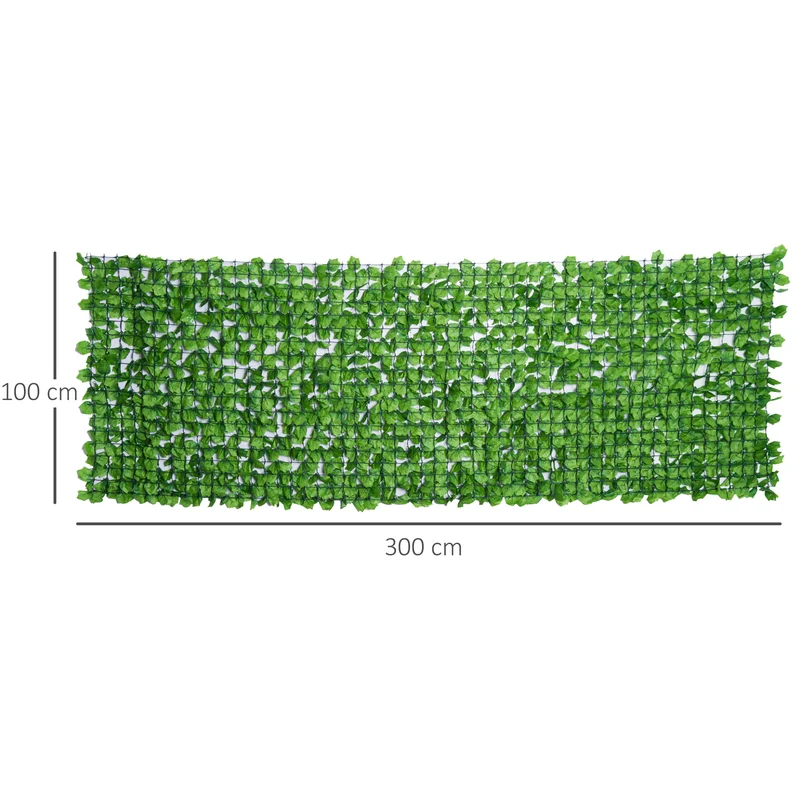 Haie artificielle brise-vue 300 x 100 cm intimité optimale facile à installer décoratif tendance en polyéthylène vert 21_0003931