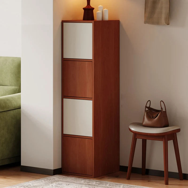 Modern Minimalist Particle Board Rectangular Shoe Storage With 4/8 Cabinets Large Capacity Storage For Entryway & Living Room