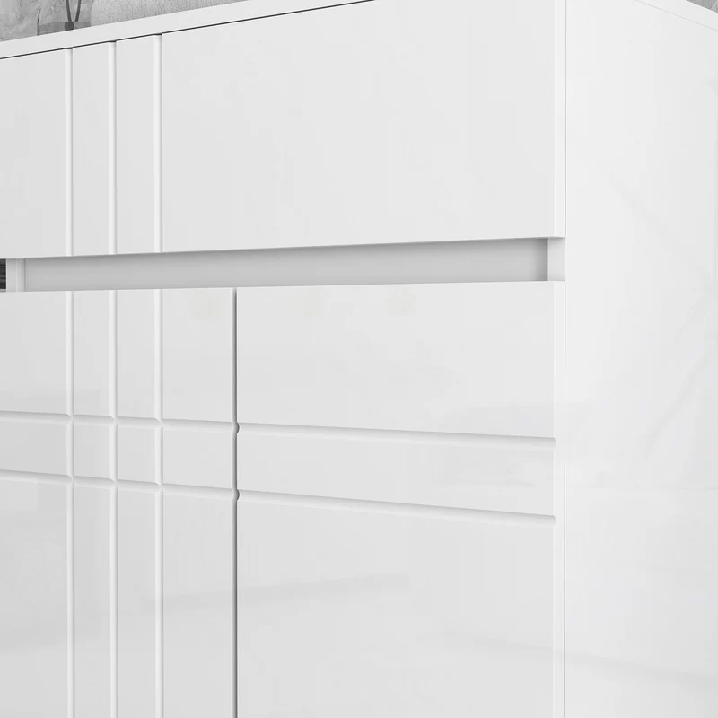 Meuble de salle de bain 60 x 30 x 80 cm 2 portes 1 tiroir étagère réglable utile moderne en panneau de particules blanc 21_0002003