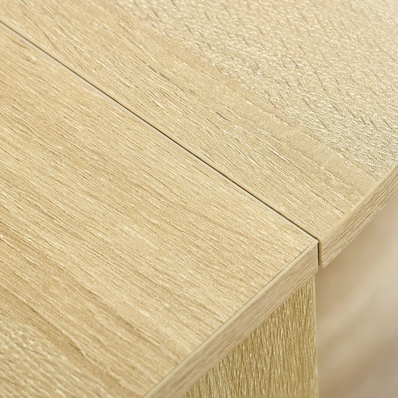 Table ovale pliante cuisine salon 104 x 76 x 73,7 cm gain de place extensible style contemporain épuré en mélaminé chêne 21_0002213