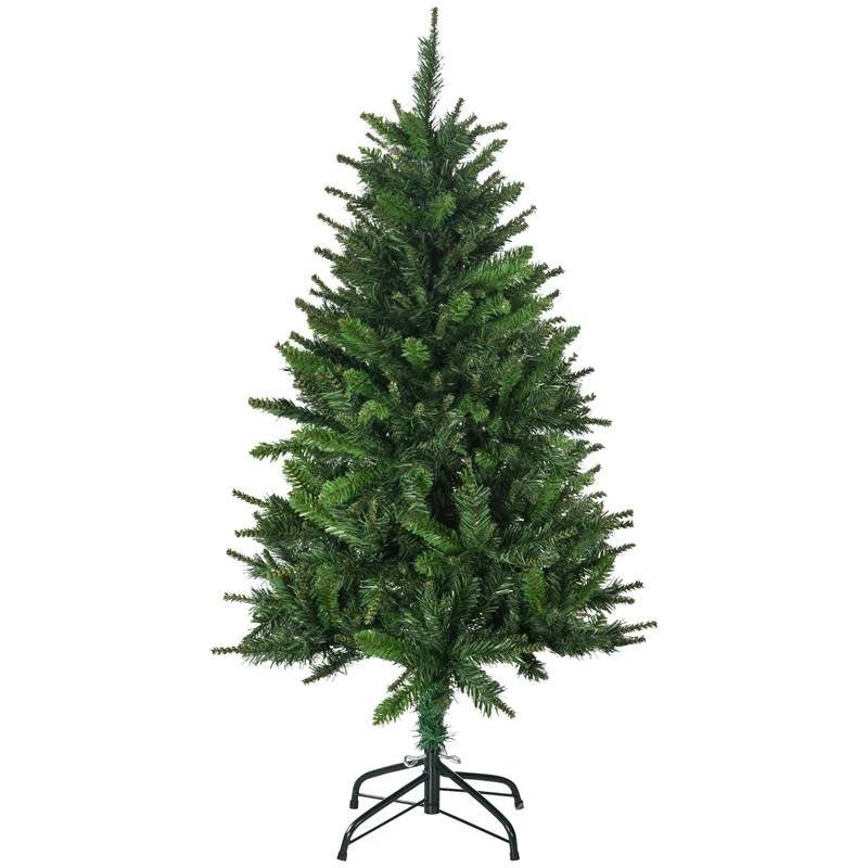 Sapin de noël artificiel intérieur 68 x 120 cm 310 branches réalistes socle pliable stable classique en plastique vert 21_0001287