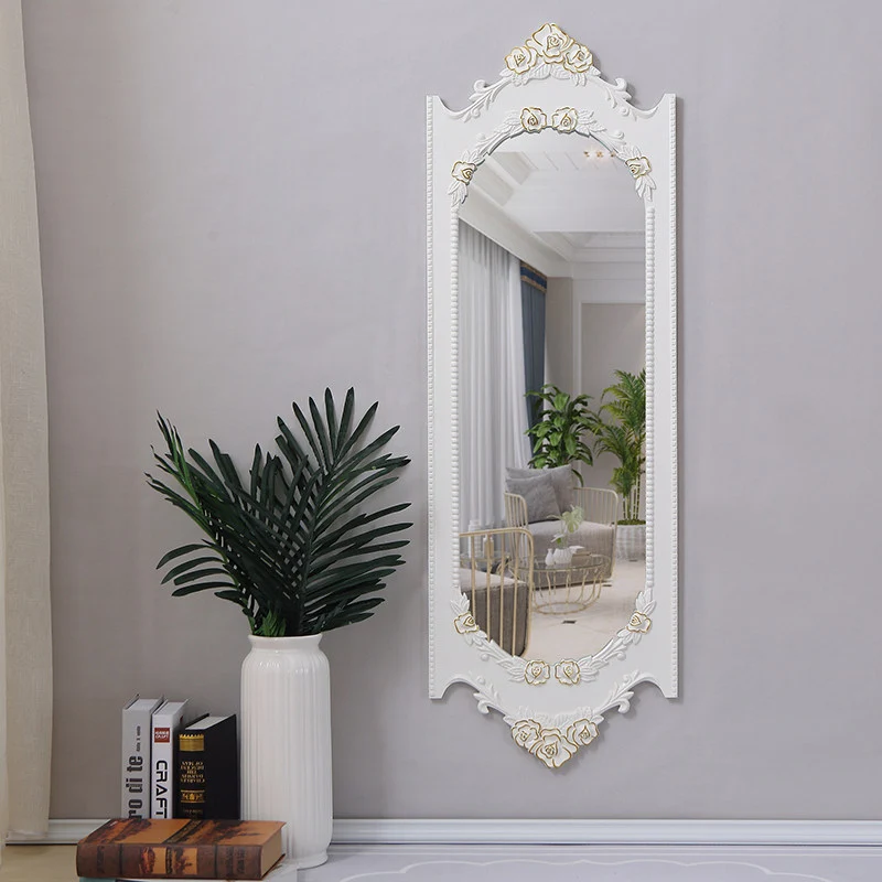 Traditional European MDF Resin Glass Oval Wall Mirror For Bedroom & Living Room