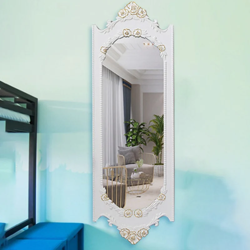 Traditional European MDF Resin Glass Oval Wall Mirror For Bedroom & Living Room