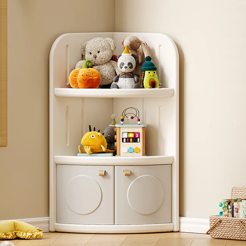 Modern Minimalist Fan-Shaped Eco-Friendly HDPE Kids Corner Storage Cabinet 3/4-Layer For Living Room