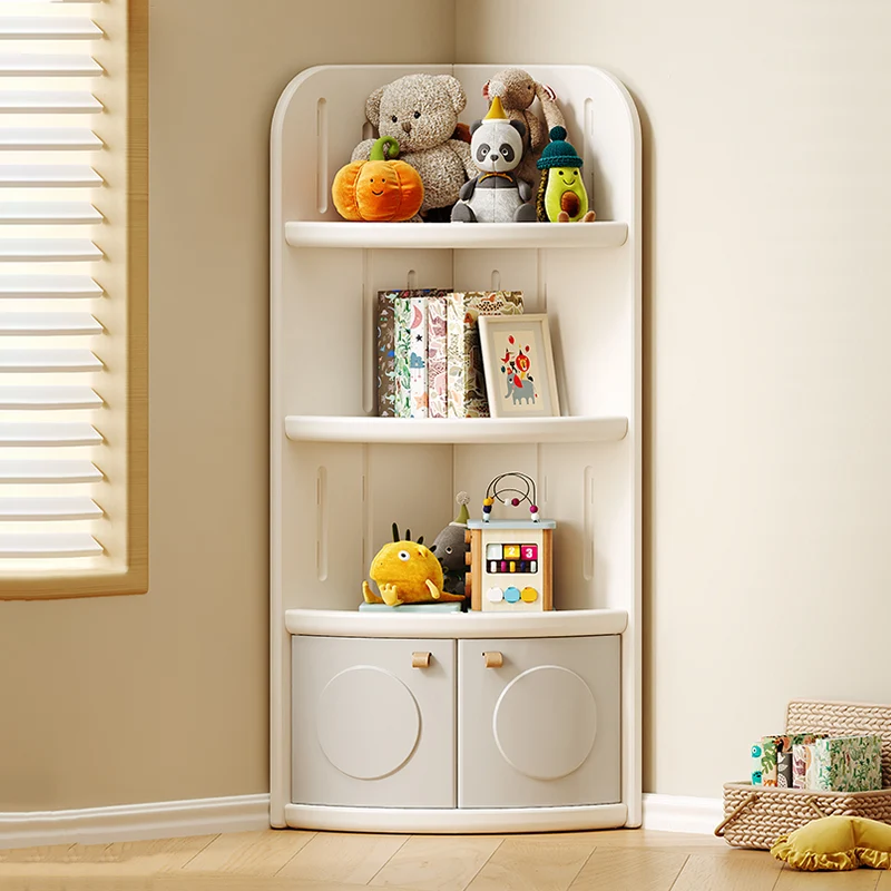 Modern Minimalist Fan-Shaped Eco-Friendly HDPE Kids Corner Storage Cabinet 3/4-Layer For Living Room