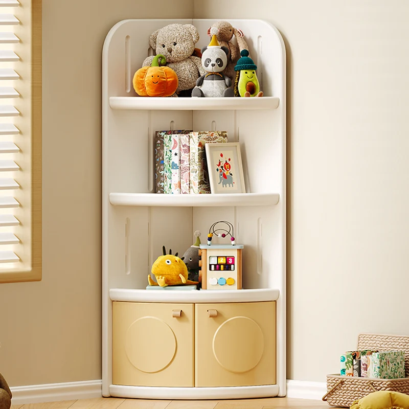 Modern Minimalist Fan-Shaped Eco-Friendly HDPE Kids Corner Storage Cabinet 3/4-Layer For Living Room