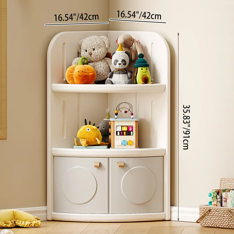 Modern Minimalist Fan-Shaped Eco-Friendly HDPE Kids Corner Storage Cabinet 3/4-Layer For Living Room