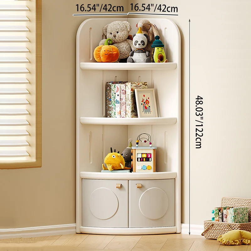 Modern Minimalist Fan-Shaped Eco-Friendly HDPE Kids Corner Storage Cabinet 3/4-Layer For Living Room