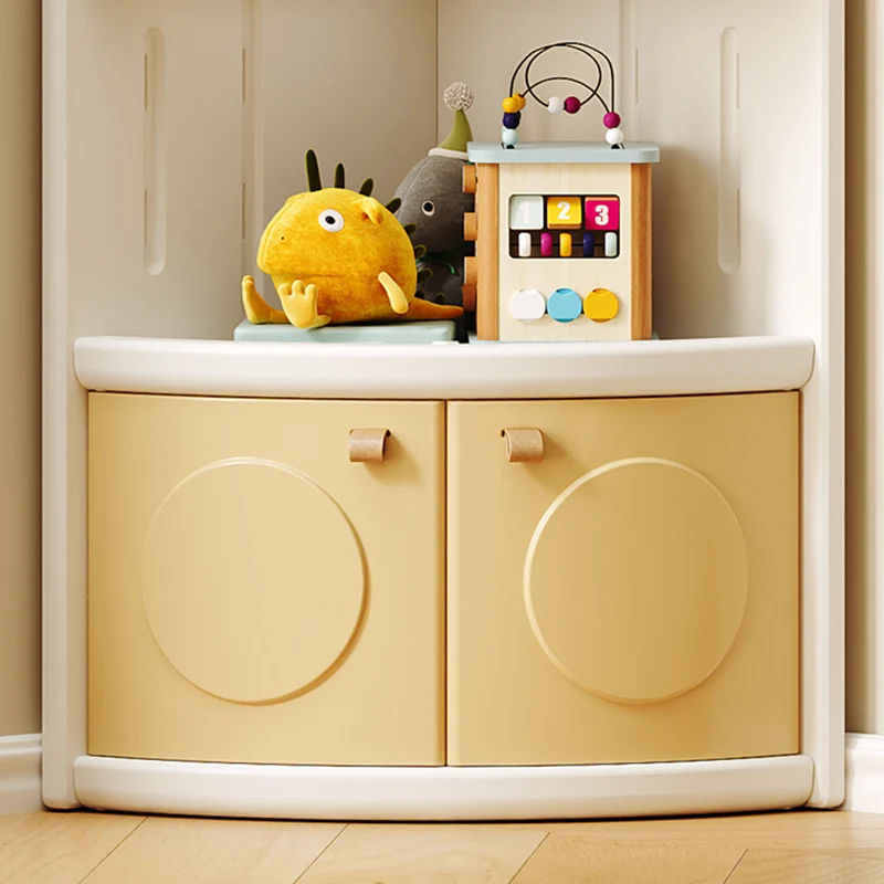 Modern Minimalist Fan-Shaped Eco-Friendly HDPE Kids Corner Storage Cabinet 3/4-Layer For Living Room