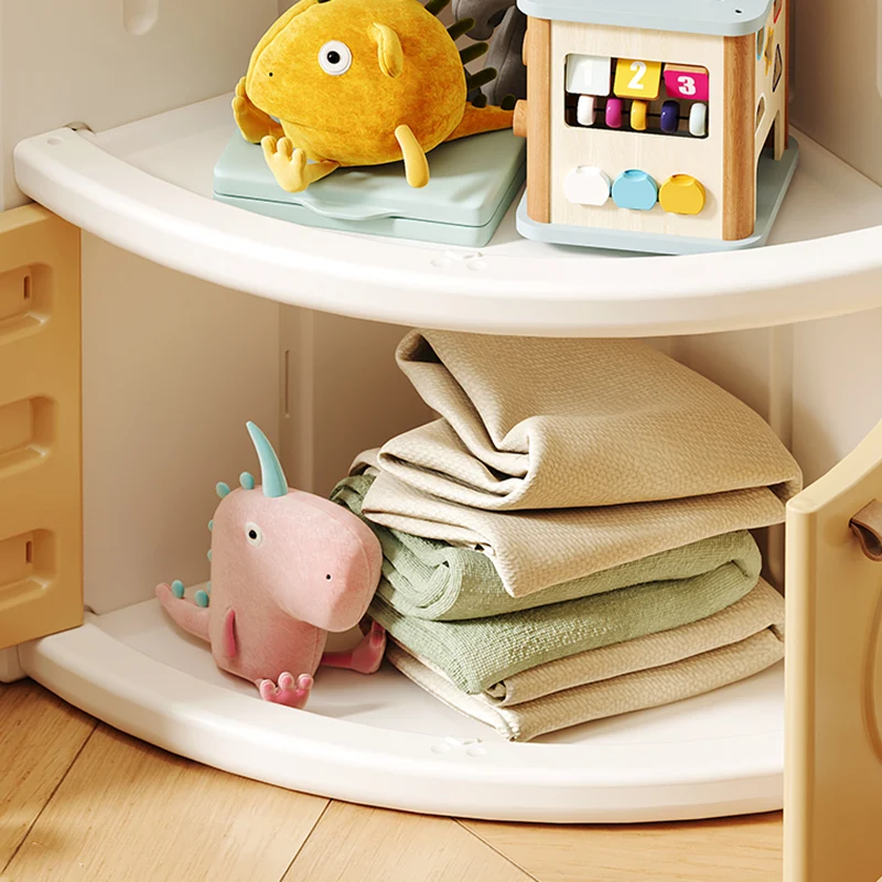 Modern Minimalist Fan-Shaped Eco-Friendly HDPE Kids Corner Storage Cabinet 3/4-Layer For Living Room