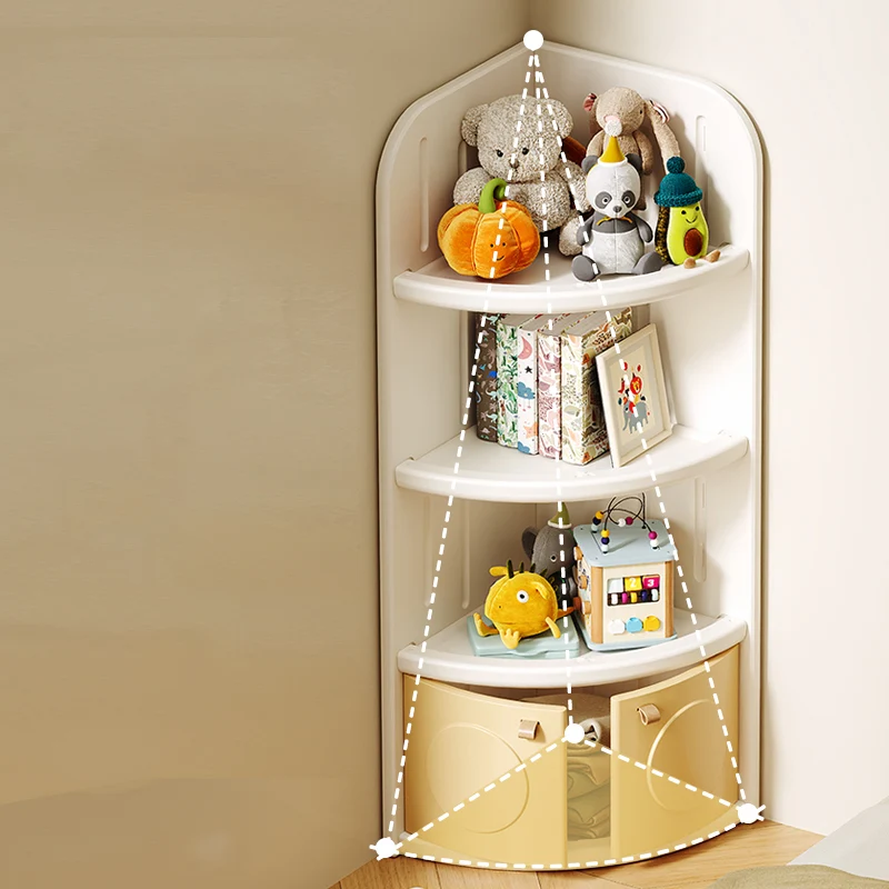 Modern Minimalist Fan-Shaped Eco-Friendly HDPE Kids Corner Storage Cabinet 3/4-Layer For Living Room