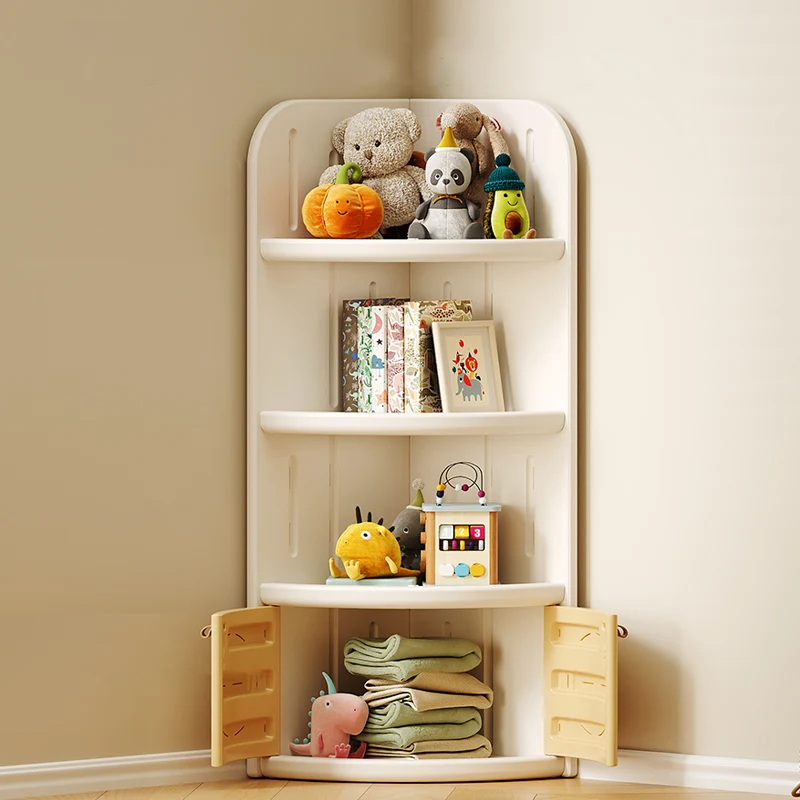Modern Minimalist Fan-Shaped Eco-Friendly HDPE Kids Corner Storage Cabinet 3/4-Layer For Living Room