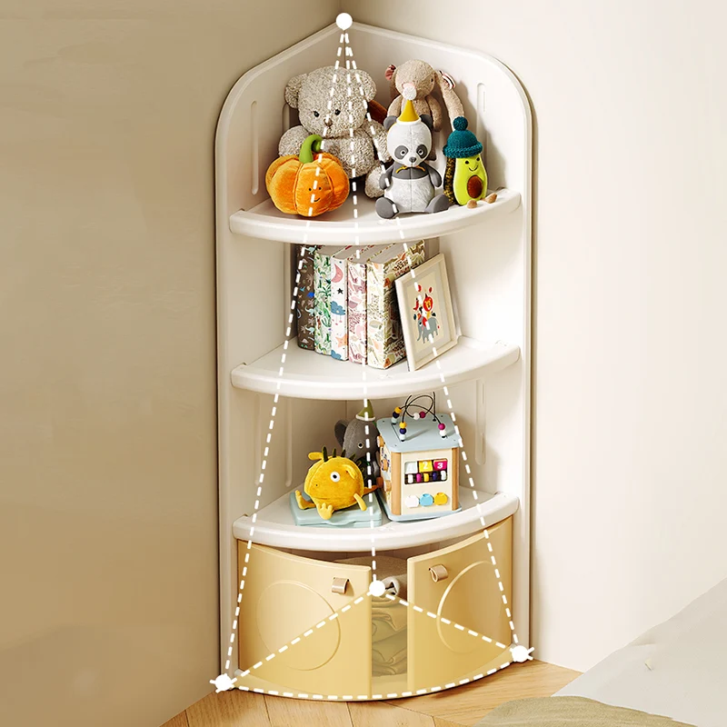 Modern Minimalist Fan-Shaped Eco-Friendly HDPE Kids Corner Storage Cabinet 3/4-Layer For Living Room