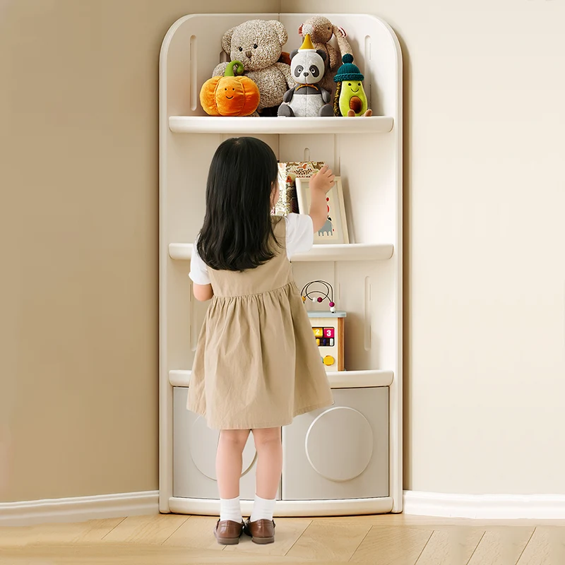 Modern Minimalist Fan-Shaped Eco-Friendly HDPE Kids Corner Storage Cabinet 3/4-Layer For Living Room