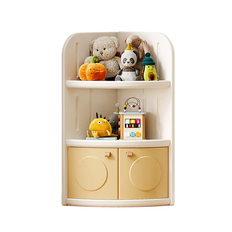 Modern Minimalist Fan-Shaped Eco-Friendly HDPE Kids Corner Storage Cabinet 3/4-Layer For Living Room