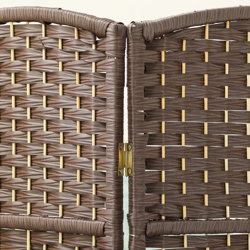Paravent intérieur 4 panneaux pliable 180 x 1.7 x 180 cm intimité gain d'espace scandinave cosy en polypropylène marron 21_0001335