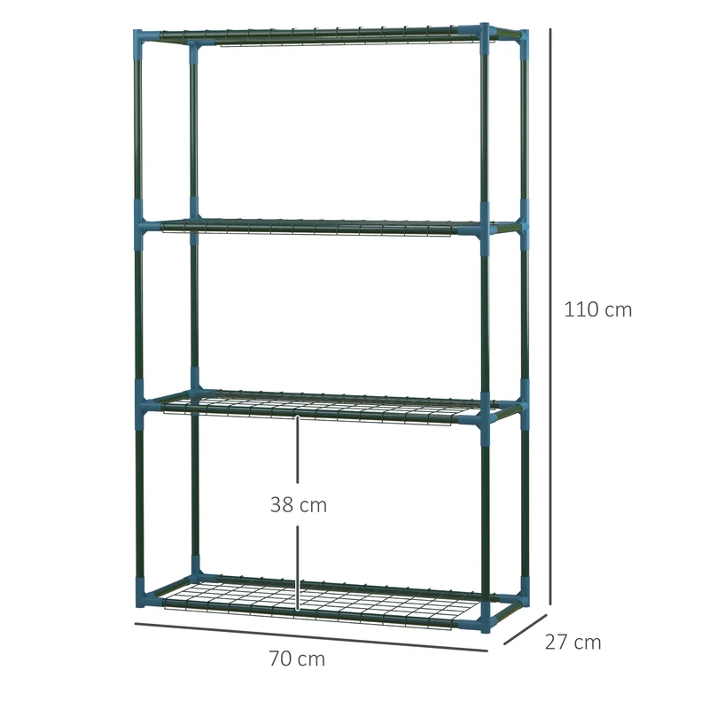 Lot de 2 étagères à fleurs 70 x 27 x 110 cm gain de place modulable pour balcon et jardin design moderne en acier vert 21_0004244
