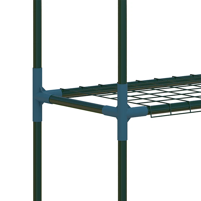 Lot de 2 étagères à fleurs 70 x 27 x 110 cm gain de place modulable pour balcon et jardin design moderne en acier vert 21_0004244