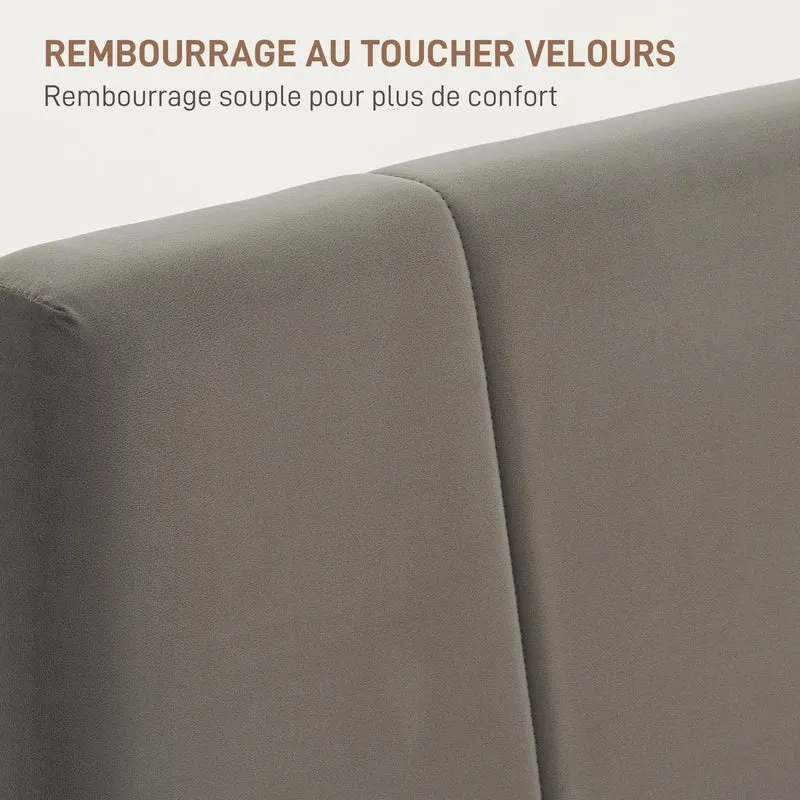 Cadre de lit double 140 x 190 cm tête réglable rembourrée 5 niveaux rangement sous lit scandinave en polyester gris 21_0001647
