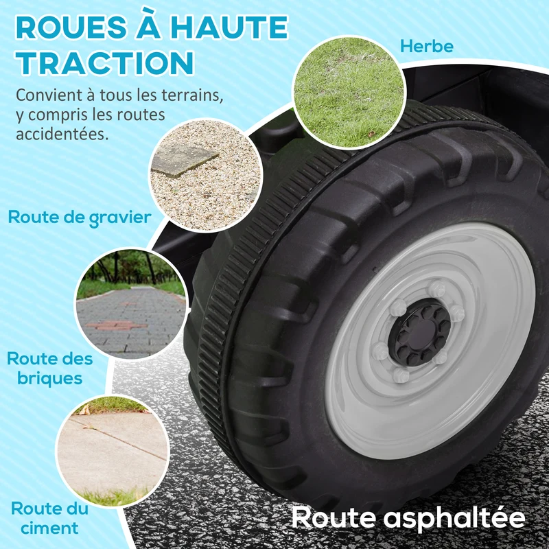 Tracteur électrique enfant remorque amovible 136.5 x 50 x 52.5 cm télécommande musique sécurité scandinave en PP vert 21_0000545