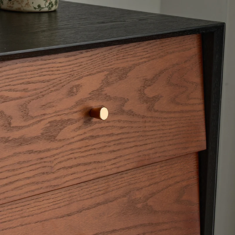 Traditional French Rectangular Plywood Pine Wood Carbon Steel Storage Cabinet 4/5-Drawer For Living Room & Bedroom