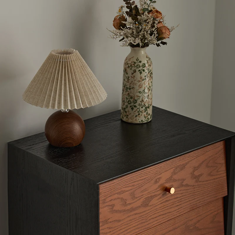 Traditional French Rectangular Plywood Pine Wood Carbon Steel Storage Cabinet 4/5-Drawer For Living Room & Bedroom