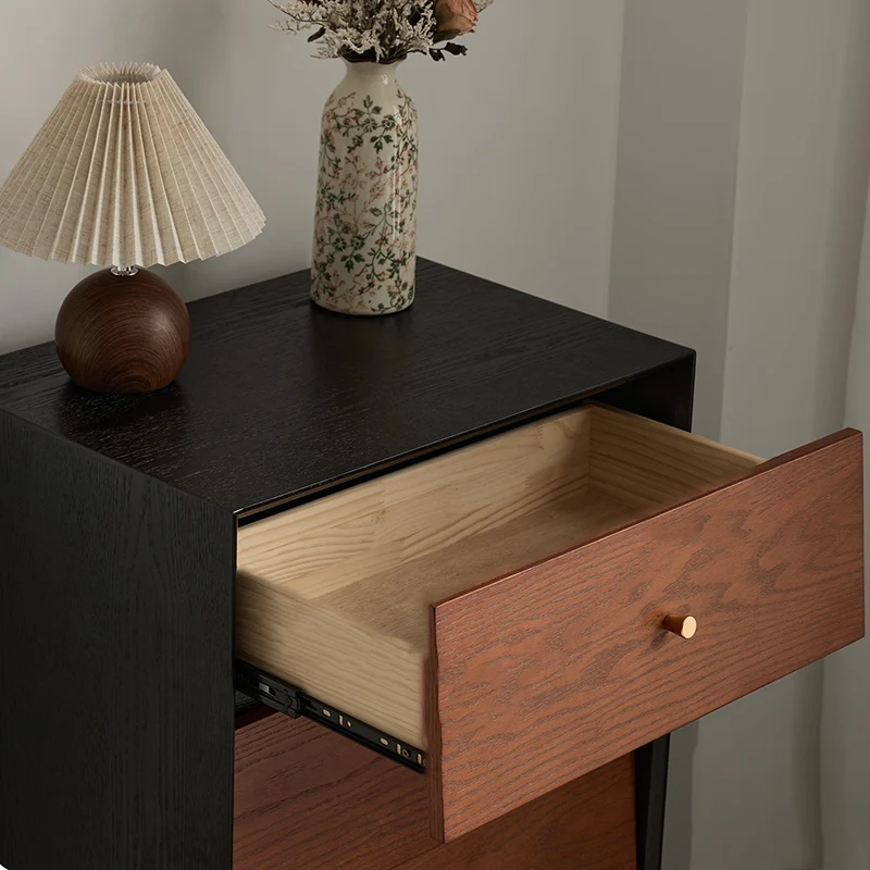 Traditional French Rectangular Plywood Pine Wood Carbon Steel Storage Cabinet 4/5-Drawer For Living Room & Bedroom