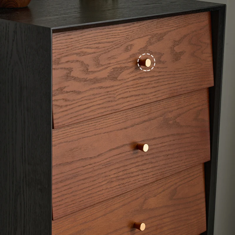 Traditional French Rectangular Plywood Pine Wood Carbon Steel Storage Cabinet 4/5-Drawer For Living Room & Bedroom