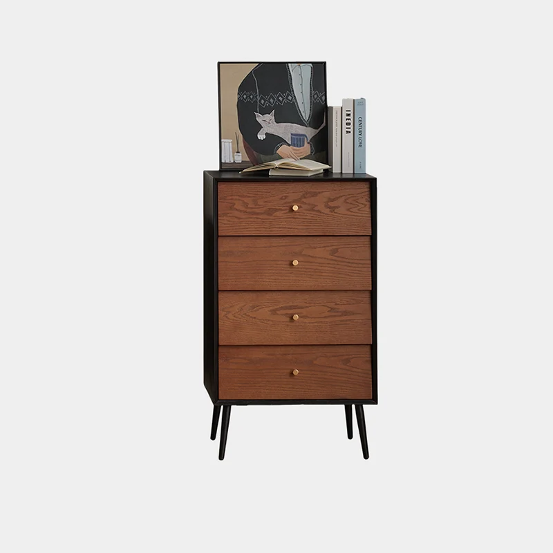 Traditional French Rectangular Plywood Pine Wood Carbon Steel Storage Cabinet 4/5-Drawer For Living Room & Bedroom