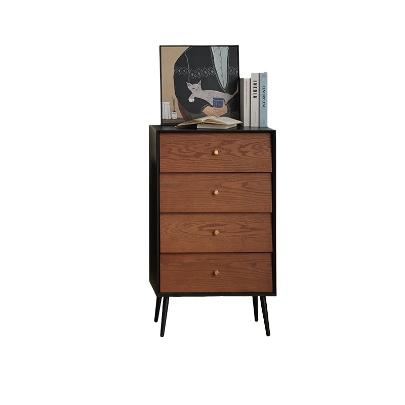 Traditional French Rectangular Plywood Pine Wood Carbon Steel Storage Cabinet 4/5-Drawer For Living Room & Bedroom