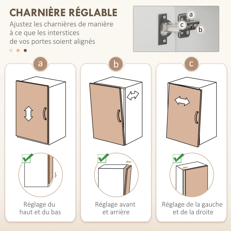 Armoire de cuisine multi rangements 89 x 39,5 x 168 cm gain de place grand plateau design en bois d'ingénierie blanc 21_0001770