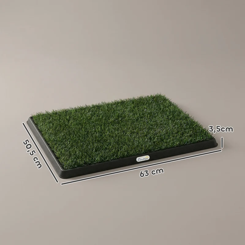 Toilette pour chien d'entraînement 63 x 50,5 x 3,5 cm système 3 couches drainage rapide lavable moderne épuré en PP noir 21_0007532