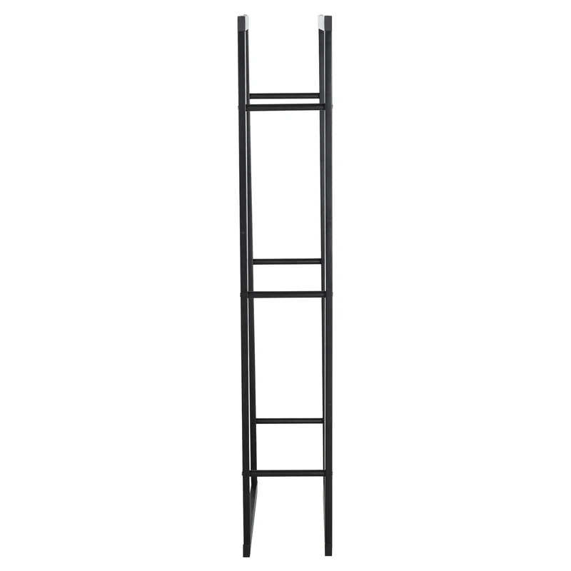Range bûches porte bois vertical intérieur 60 x 25 x 150 cm supporte 100 kg montage rapide moderne en métal époxy noir 21_0001107
