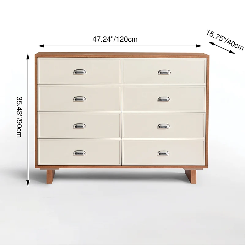 Contemporary Scandinavian 8-Drawer Dresser Cabinet: Rectangular Storage Chest - Minimalist Bedroom Organizer Furniture For Bedroom