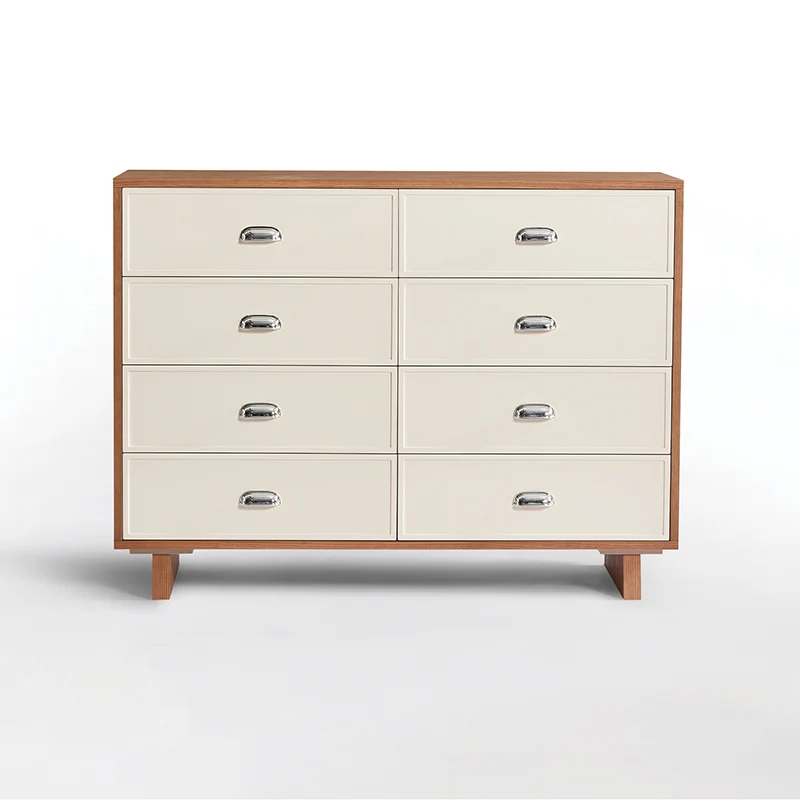 Contemporary Scandinavian 8-Drawer Dresser Cabinet: Rectangular Storage Chest - Minimalist Bedroom Organizer Furniture For Bedroom