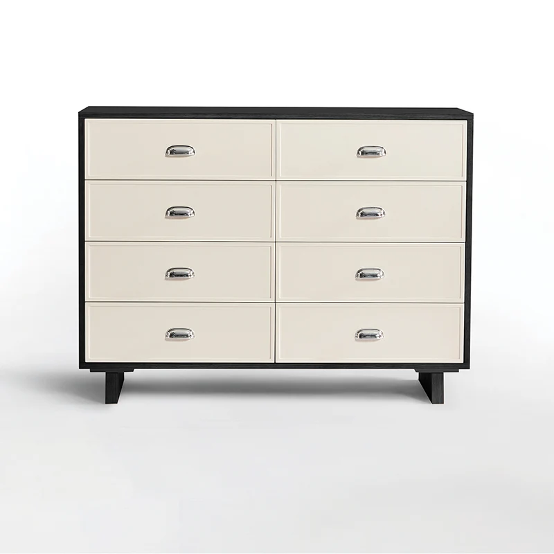 Contemporary Scandinavian 8-Drawer Dresser Cabinet: Rectangular Storage Chest - Minimalist Bedroom Organizer Furniture For Bedroom