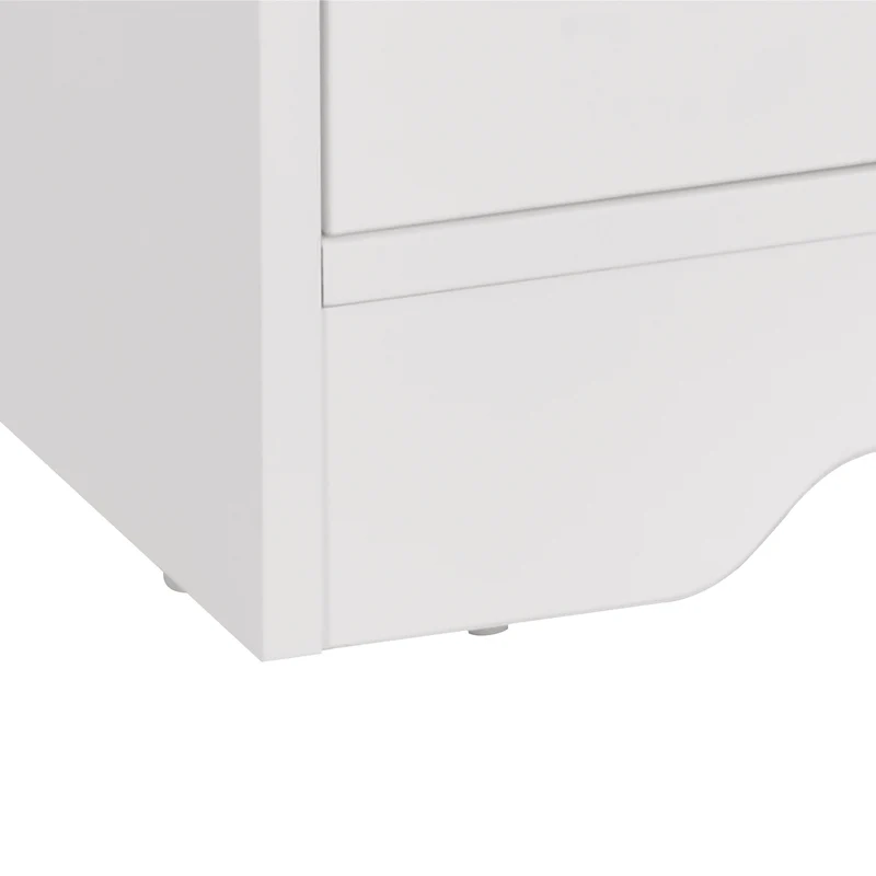 Meuble télévision 105 x 40 x 52 cm grand rangement portes et compartiments style moderne en panneau de particules blanc 21_0001787