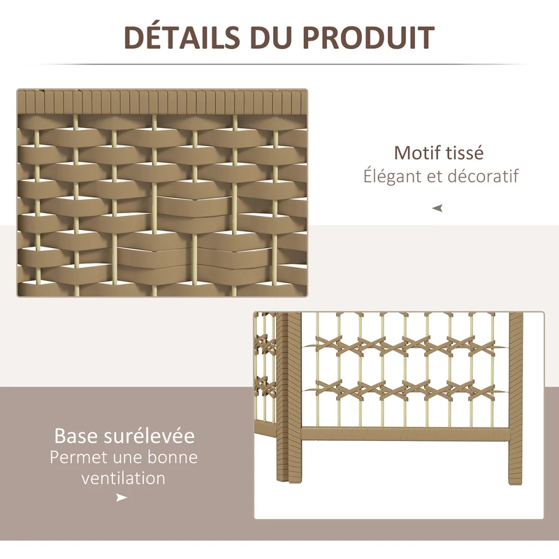 Paravent intérieur séparateur de pièce 3 panneaux 120 x 170 cm pliable intimité contemporain épuré en bois massif naturel 21_0001274
