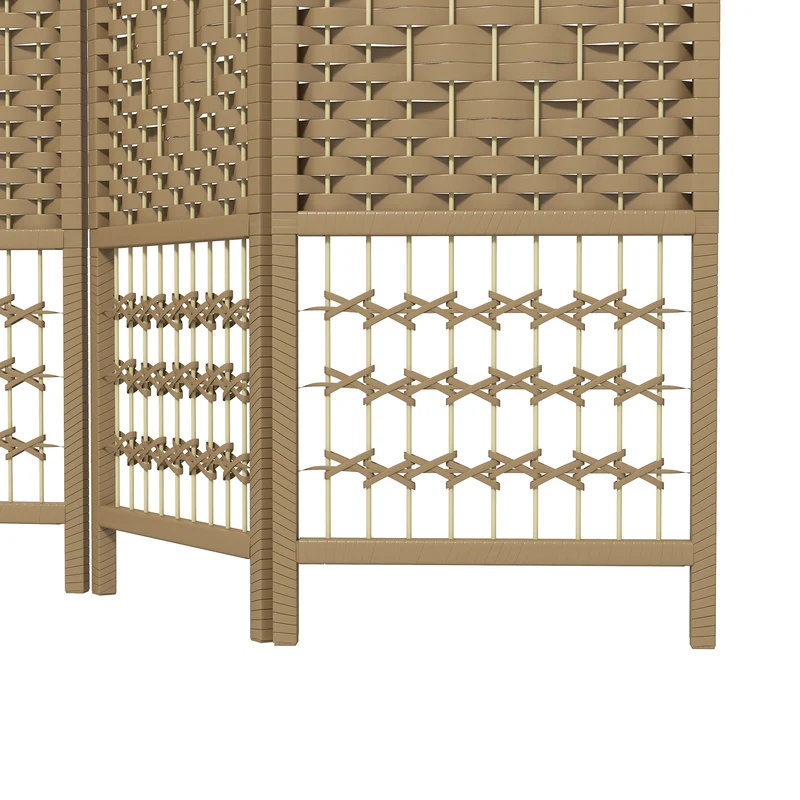 Paravent intérieur séparateur de pièce 3 panneaux 120 x 170 cm pliable intimité contemporain épuré en bois massif naturel 21_0001274