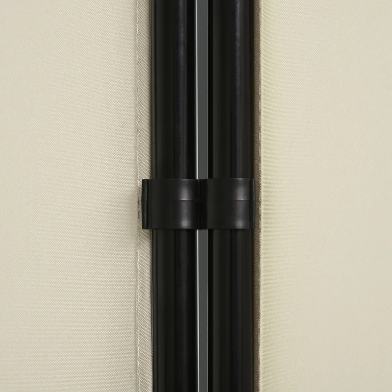 Paravent 3 panneaux séparateur de pièce 253 x 50 x 182 cm occultant brise-vue contemporain épuré en polyester beige 21_0001221