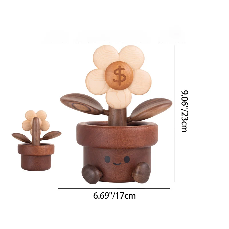 Contemporary Creative Cherry Wood Black Walnut Wood Maple Wood Palisander Sunflower-shaped Table Decor For Living Room & Bedroom